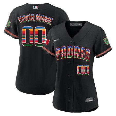 San Diego Padres Mexico Cool Base Women Black Limited Custom Jersey